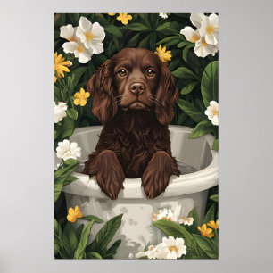 Boykin Spaniel i badkar Affisch, Rolig Hund Poster