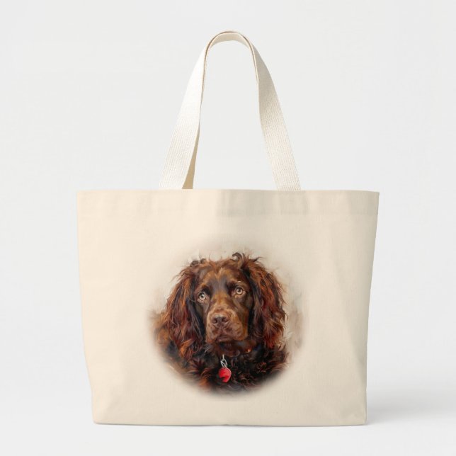 Boykin Spaniel Impressionistisk Konst Toteväska Jumbo Tygkasse (Framsidan)