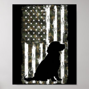 Boykin Spaniel Kamouflage Amerikansk Flagga USA Hu Poster