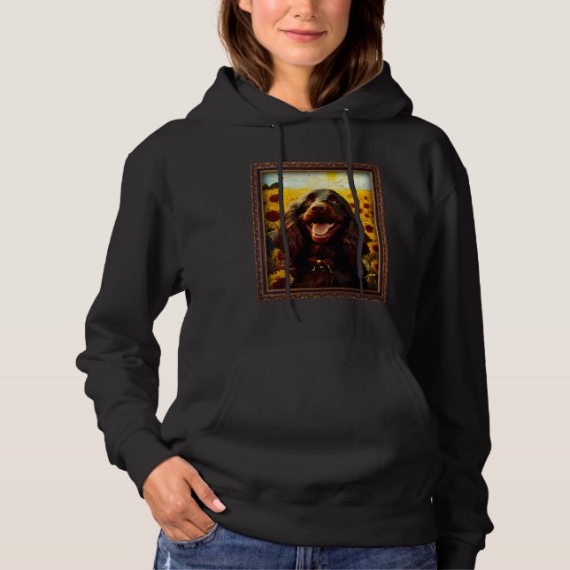 Boykin Spaniel Painting Sunflower Flower Mom Women T Shirt (Framsida)