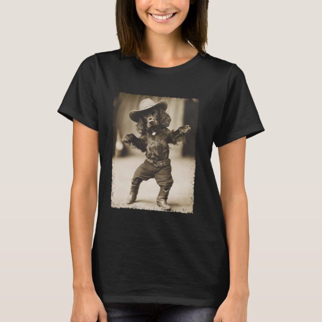Boykin Spaniel Rolig Hund Dum Cowboy T Shirt (Framsida)