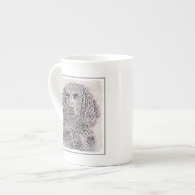 Boykin Spanska målning - Cute Original Hund Art Benporslin Mugg (Framsida vänster)