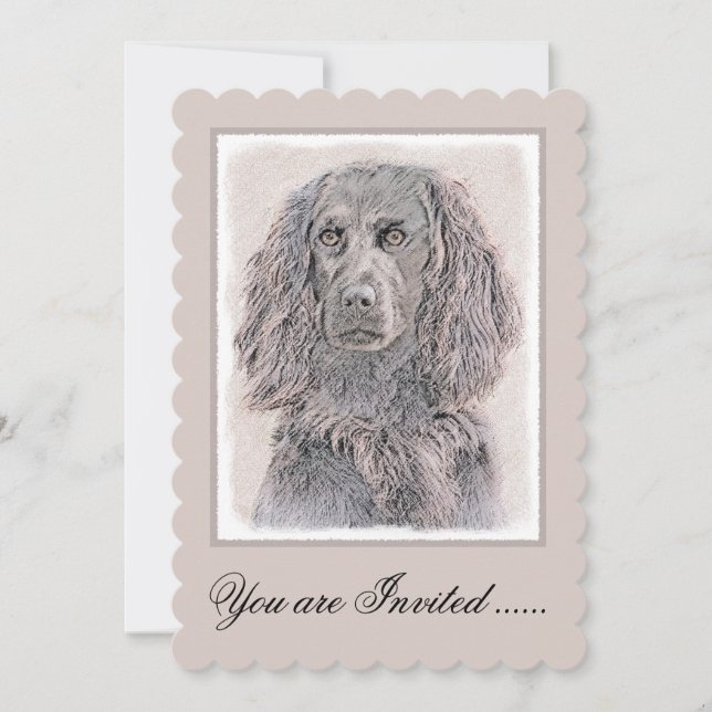 Boykin Spanska målning - Cute Original Hund Art Inbjudningar (Framsida)