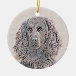 Boykin Spanska målning - Cute Original Hund Art Julgransprydnad Keramik