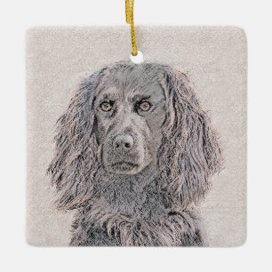 Boykin Spanska målning - Cute Original Hund Art Julgransprydnad Keramik