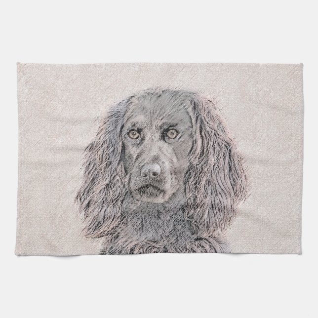 Boykin Spanska målning - Cute Original Hund Art Kökshandduk (Horisontell)