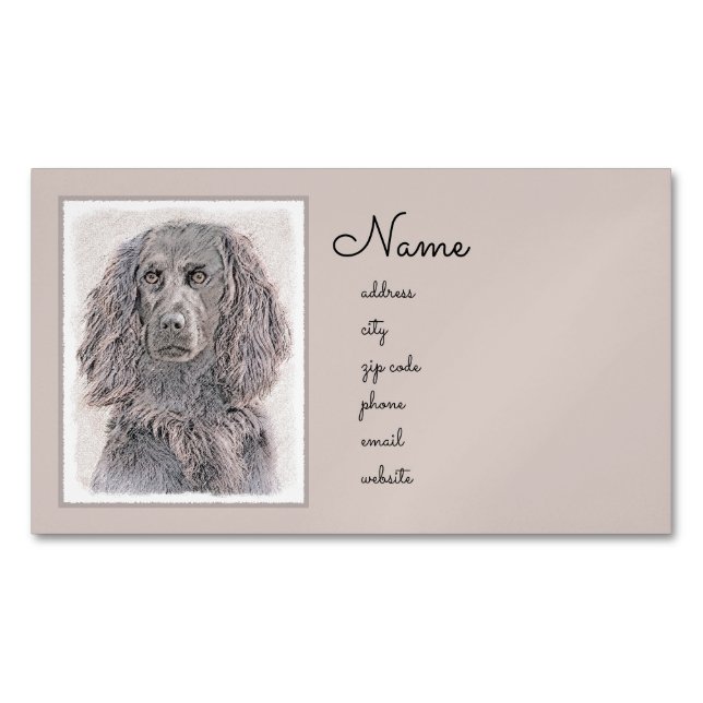 Boykin Spanska målning - Cute Original Hund Art Magnetiska Visitkort (Framsida)