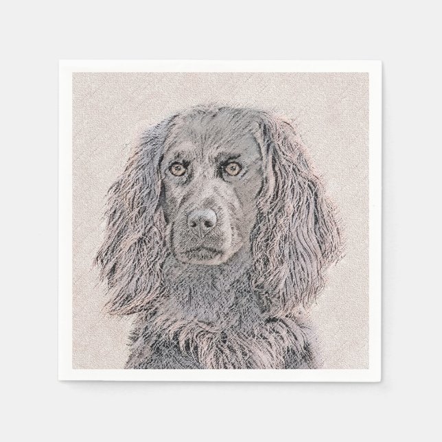 Boykin Spanska målning - Cute Original Hund Art Pappersservett (Framsidan)