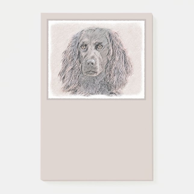 Boykin Spanska målning - Cute Original Hund Art Post-it Block (Framsida)