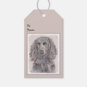 Boykin Spanska målning - Cute Original Hund Art Presentetikett
