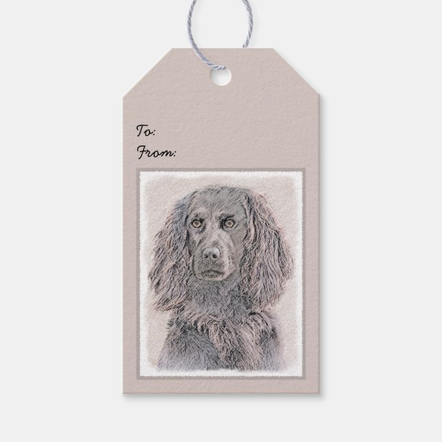 Boykin Spanska målning - Cute Original Hund Art Presentetikett (Framsidan)