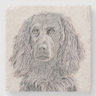 Boykin Spanska målning - Cute Original Hund Art Stenunderlägg