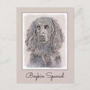 Boykin Spanska målning - Cute Original Hund Art Vykort