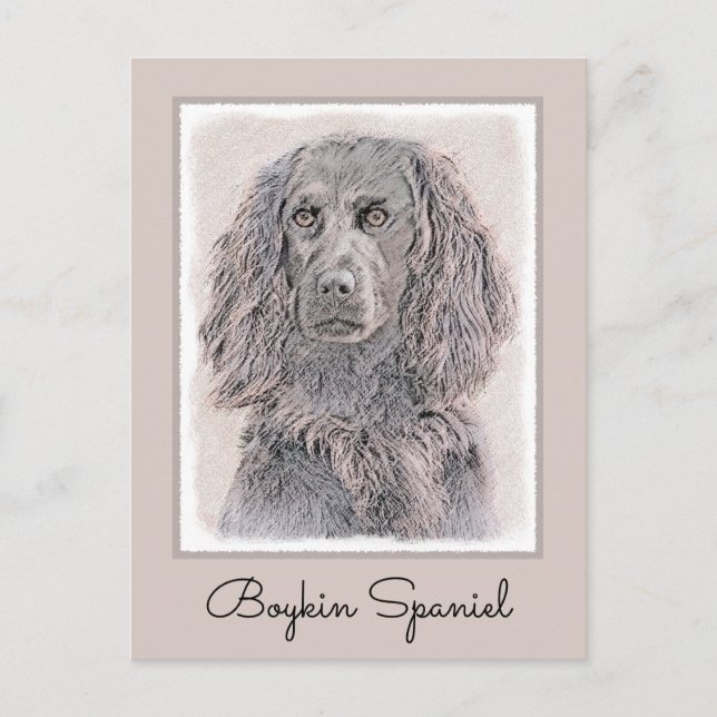 Boykin Spanska målning - Cute Original Hund Art Vykort (Framsida)