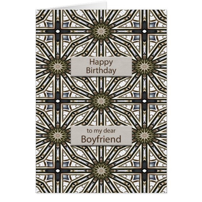 Boykompis Birthday Abstrakt Mandala Design Hälsningskort (Framsidan)
