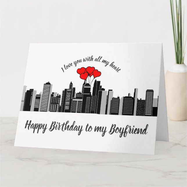 Boykompis Birthday Kärlek my Heart City Streets Kort (Framsida)