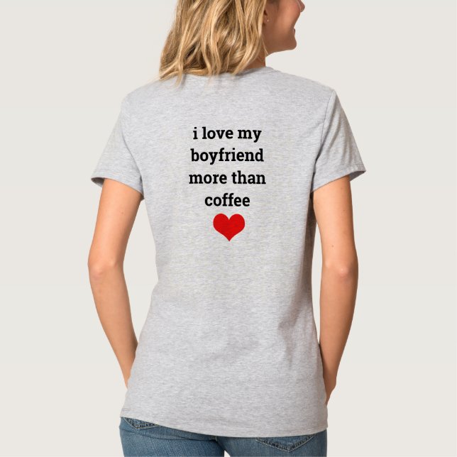 Boykompis Coffee Kärlek-offerten på Alla hjärtans  T Shirt (Baksida)