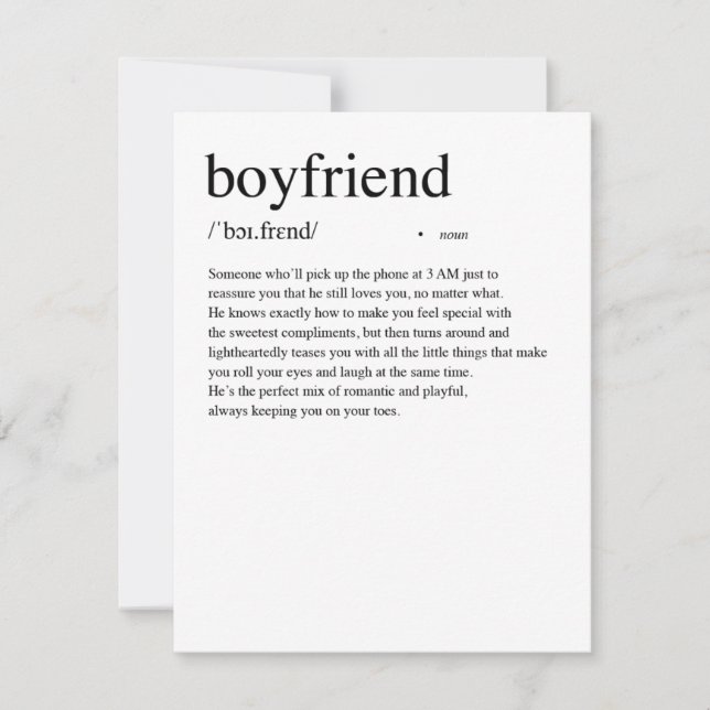 Boykompis Definition Valentine's Day Card Julkort (Framsida)