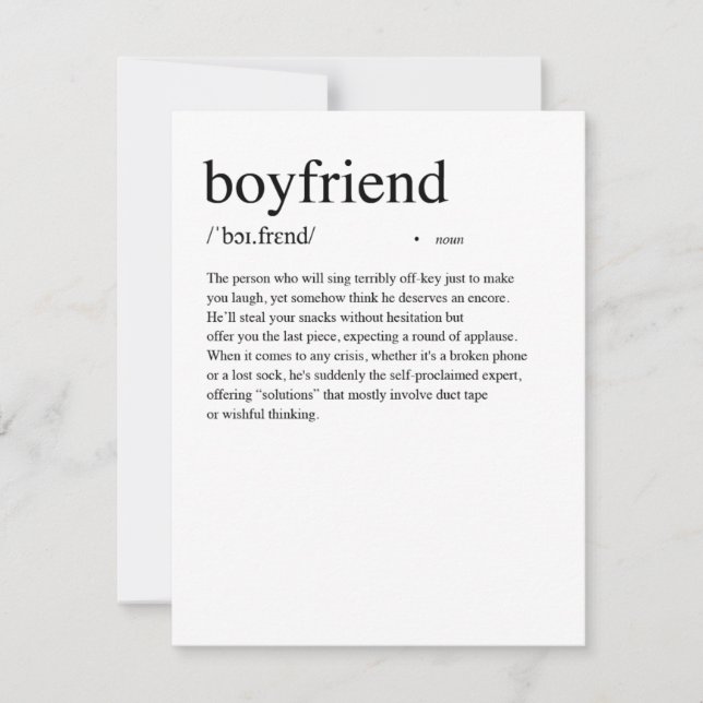 Boykompis Definition Valentine's Day Card Julkort (Framsida)