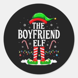 Boykompis Elf Funny Julafton Elf Matching Family C Runt Klistermärke