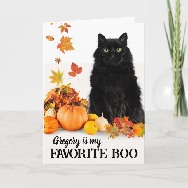 Boykompis Favorite Boo Halloween Black Cat Kort (Framsida)
