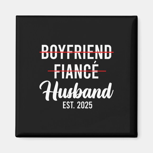 Boykompis Fiance Make Bröllop Married Groom Est Magnet (Framsidan)
