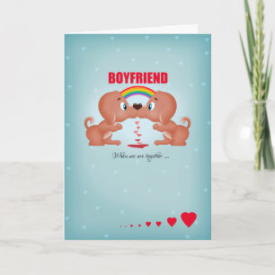 Boykompis Gay Male Valentine Day Kissing Hundar An Helgkort