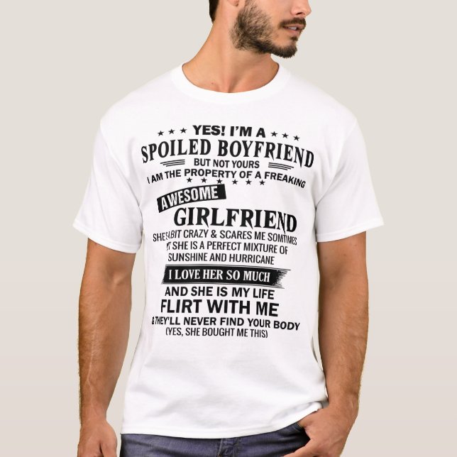 Boykompis har Fantastisk GirlFriend T Shirt (Framsida)
