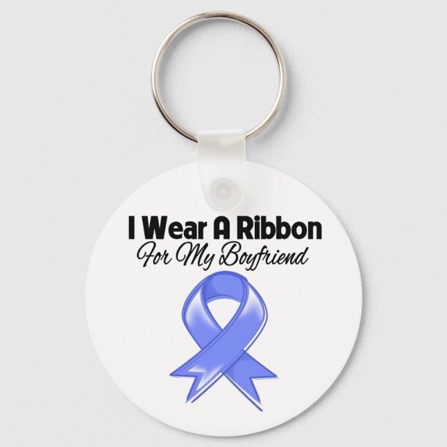 Boykompis - Jag Bära Periwinkle Ribbon Nyckelring (Framsida)