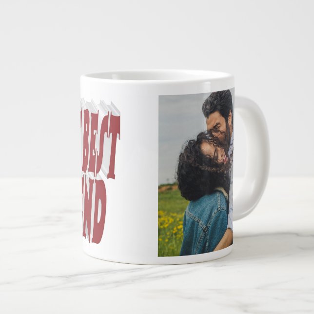 Boykompis Photo med burgundtypografi Jumbo Mugg (Framsida höger)