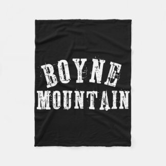 Boyne Mountain Rustic Bold Artisan Grungy Ski Skie Fleecefilt