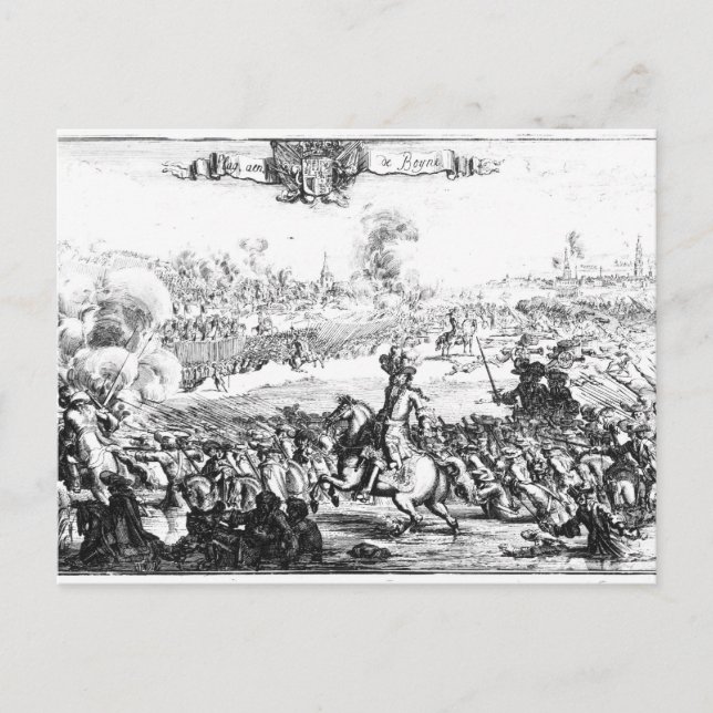 Boyneslaget, 1 juli 1690 vykort (Framsida)