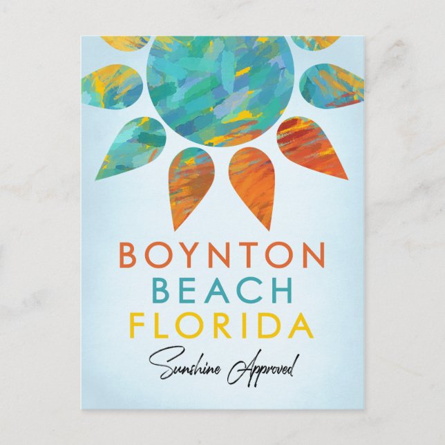 Boynton Beach Florida Sunshine Travel Vykort (Framsida)