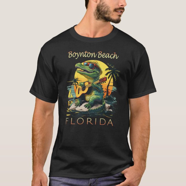 Boynton Beach Florida Vacation Cute Alligator Souv T Shirt (Framsida)