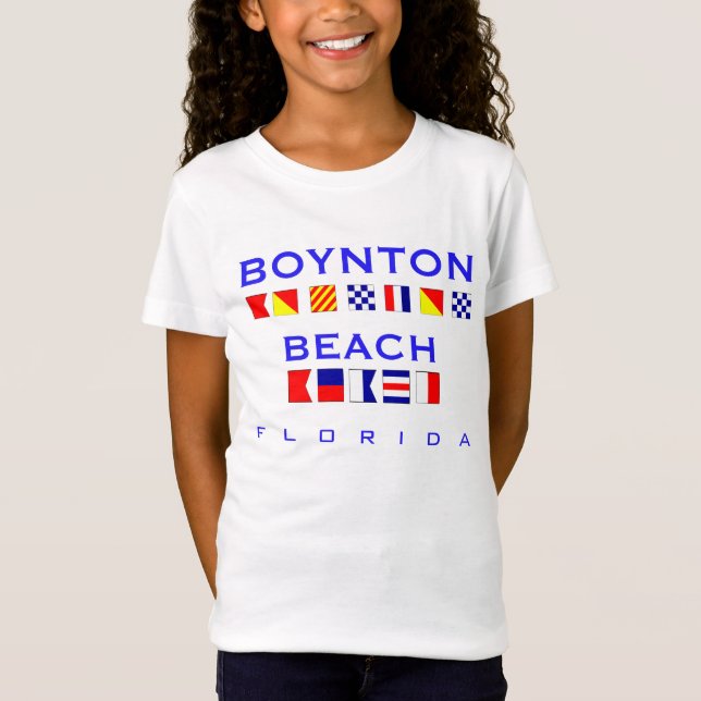 Boynton strand, FL - nautiskt stava för flagga T-shirt (Framsida)