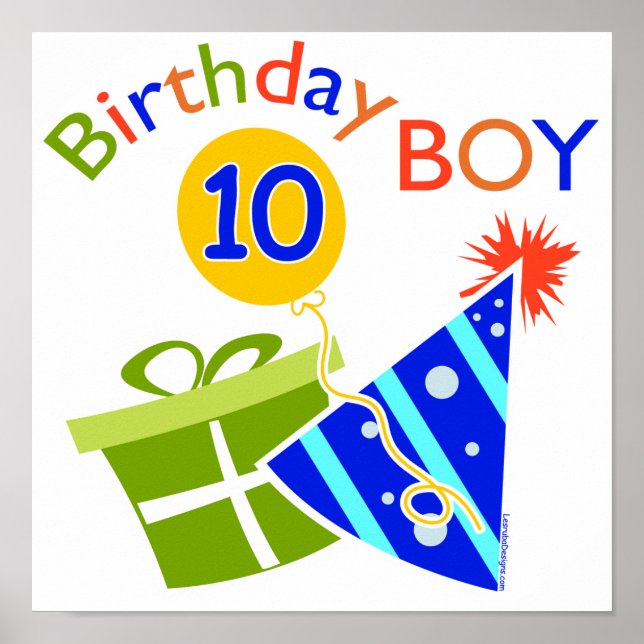 Boys 10:e födelsedagen poster (Framsidan)
