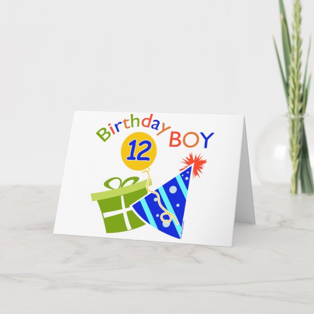 Boys 12:e Birthday Kort (Framsida)