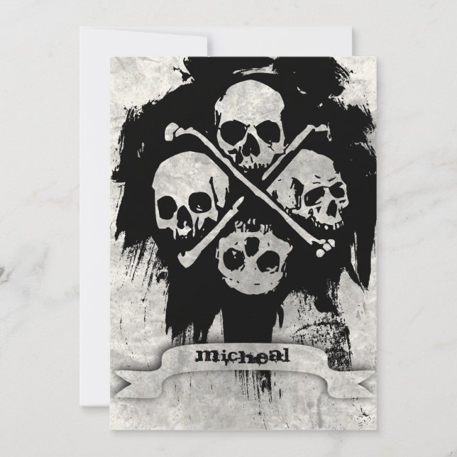 Boys 16:e Födelsedagsfestens inbjudan till Gothic  (Framsida)