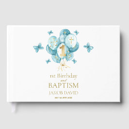 Boys 1st Birthday & Baptism Keepsakigguest Bok