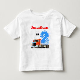 Boys 2nd Birthday Red Lastbil Tee Shirt