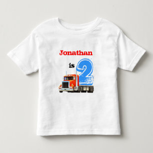 Boys 2nd Birthday Red Lastbil Tee Shirt