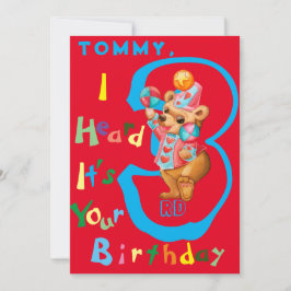 Boys 3 års gamla Personlig-födelsedagskort. Tack Kort