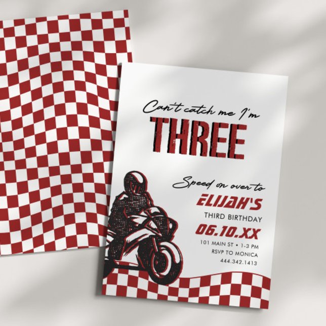 Boys 3:e Motocross Dirt Bike Birthday Inbjudningar (Skapare uppladdad)