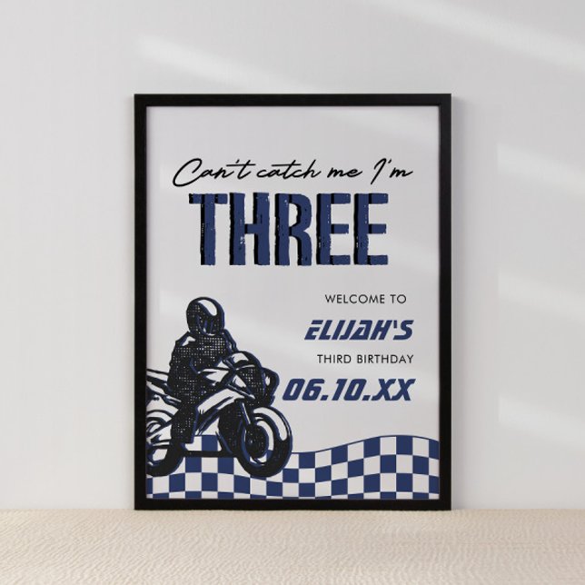 Boys 3:e Motocross Dirt Bike Birthday Poster (Skapare uppladdad)