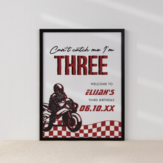 Boys 3:e Motocross Dirt Bike Birthday Poster (Skapare uppladdad)