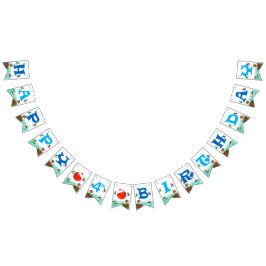 Boys 4e födelsedagen Fiske efter temat Grattis på Vimplar