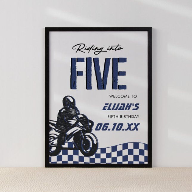 Boys 5th Motocross Dirt Bike Birthday Poster (Skapare uppladdad)