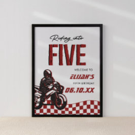 Boys 5th Motocross Dirt Bike Birthday Poster