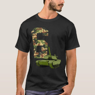 Boys 6e Birthday Milial Tank Battle Lastbil 6 Yea T Shirt