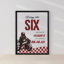Boys 6e Motocross Dirt Bike Birthday Poster